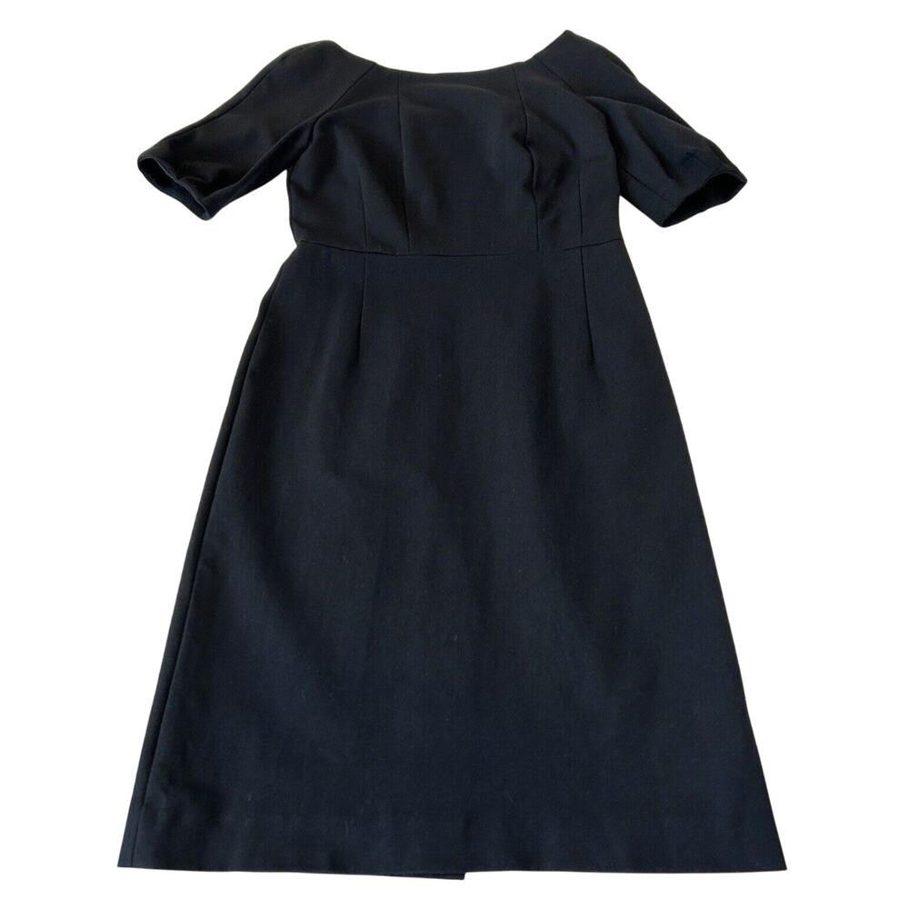 Banana Republic Women Pencil Dress Sz 4 Black Short Sleeve Knee Length Stretchy